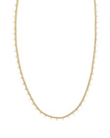 Kelsey Gold Strand Necklace in White Enamel