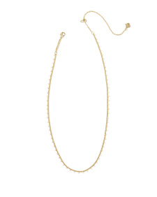 Kelsey Gold Strand Necklace in White Enamel