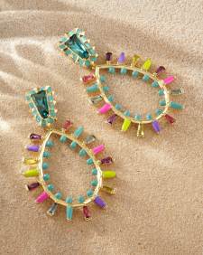 Kelsey Gold Statement Earrings in Multi Mix