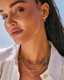 Kelsey Gold Chain Necklace in Multi Mix