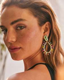 Kelsey Gold Statement Earrings in Multi Mix
