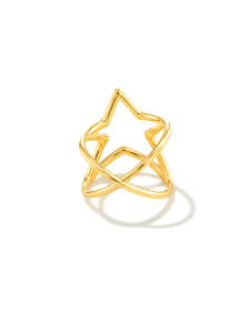 Open Star Statement Ring in 18k Gold Vermeil