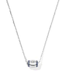 Tiny Football 14k White Gold Pendant Necklace
