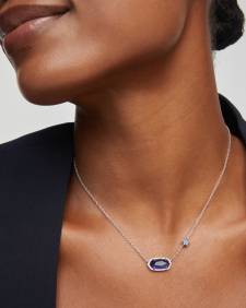 Elisa Silver Pave Star Short Pendant Necklace