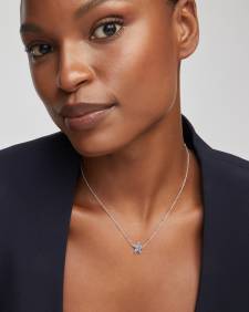 Jae Star Silver Pave Short Pendant Necklace