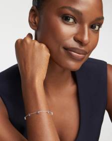 Sierra Silver Star Crystal Delicate Chain Bracelet