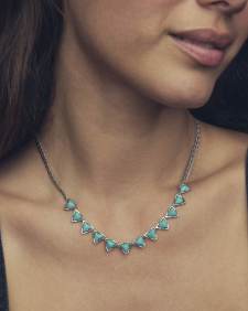 Robby Vintage Silver Strand Necklace in Variegated Turquoise Magnesite