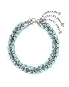 Melinda Vintage Silver Beaded Multi Strand Necklace