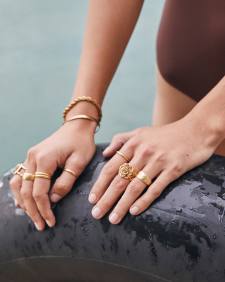 Ansel Rose Cocktail Ring in Vintage Gold