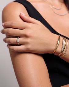 0.2 ct Ott 14k Yellow Gold Delicate Bracelet in White Diamond