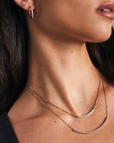 0.15 ct Ott 14k Yellow Gold Pendant Necklace in White Diamond