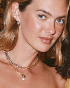 Leighton Mixed Metal Pearl Chain Necklace