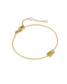 Letter W 18k Gold Vermeil Initial Bracelet