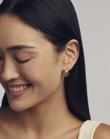 Meg 18k Gold Vermeil Double Huggie Earrings