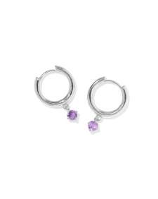 Maisie Sterling Silver March Huggie Earrings