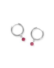 Maisie Sterling Silver July Huggie Earrings