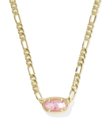 Elisa Gold Figaro Chain Short Pendant Necklace