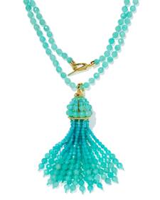 Sylvia Gold Large Long Pendant Necklace