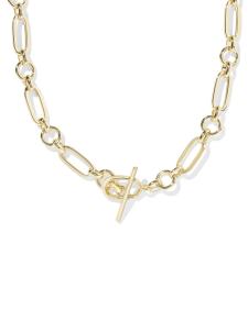 Sylvia Gold Metal Link and Chain Necklace