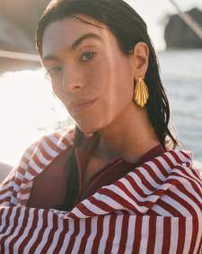 Alexa Vintage Gold Metal Statement Earrings