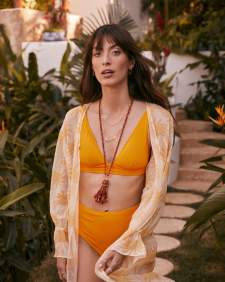 Sylvia Gold Large Long Pendant Necklace