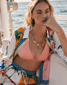 Alexa Gold Statement Charm Necklace