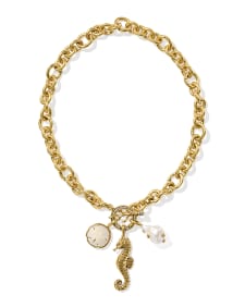 Alexa Gold Statement Charm Necklace