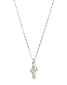 Mini Cactus Pendant Necklace in Sterling Silver