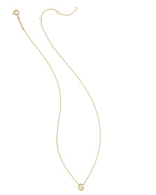 Diamond Accent Letter G 14k Yellow Gold Pendant Necklace in White Diamond