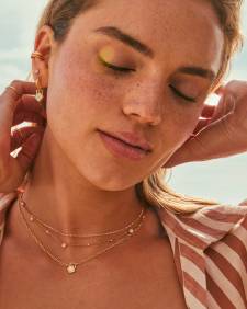 Greer 18k Gold Vermeil Paperclip Pendant Necklace in White Lab Grown Opal