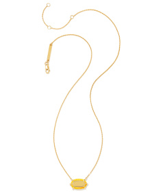 Framed Elisa Opal 18k Gold Vermeil Pendant Necklace in Citrus Kyocera Opal