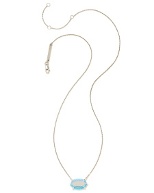 Framed Elisa Opal Sterling Silver Pendant Necklace in Ocean Kyocera Opal