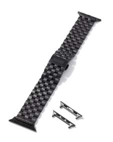 Beck 5 Link Watch Band in Black Stainless Steel