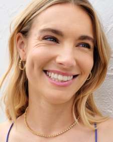 Nydia Gold Strand Necklace in White CZ