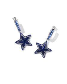 Cassidy Silver Enamel Huggie Earrings