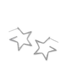 Cassidy Silver Enamel Double Star Hoop Earrings