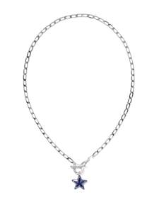 Cassidy Silver Enamel Link and Chain Necklace