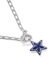 Cassidy Silver Enamel Link and Chain Necklace