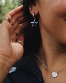 Tiny Five Point Star 14k White Gold Single Stud