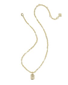 Bubble Letter B Gold Short Pendant Necklace