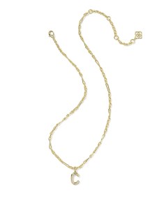 Bubble Letter C Gold Short Pendant Necklace