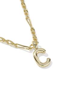 Bubble Letter C Gold Short Pendant Necklace