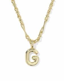 Bubble Letter G Gold Short Pendant Necklace