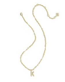 Bubble Letter K Gold Short Pendant Necklace