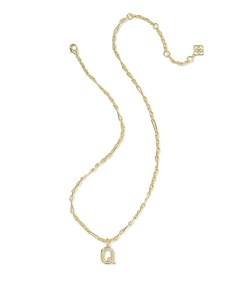Bubble Letter Q Gold Short Pendant Necklace