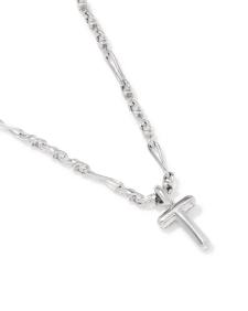 Bubble Letter T Silver Short Pendant Necklace