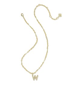 Bubble Letter W Gold Short Pendant Necklace