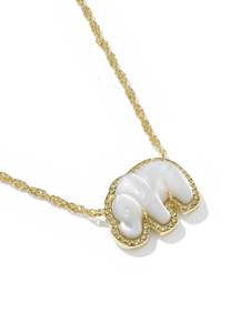 Elephant Gold Short Pendant Necklace