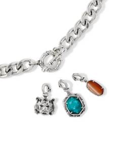Raina Vintage Silver Charm Necklace