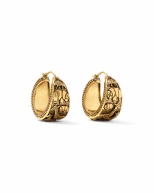 Raina Vintage Gold Hoop Earrings